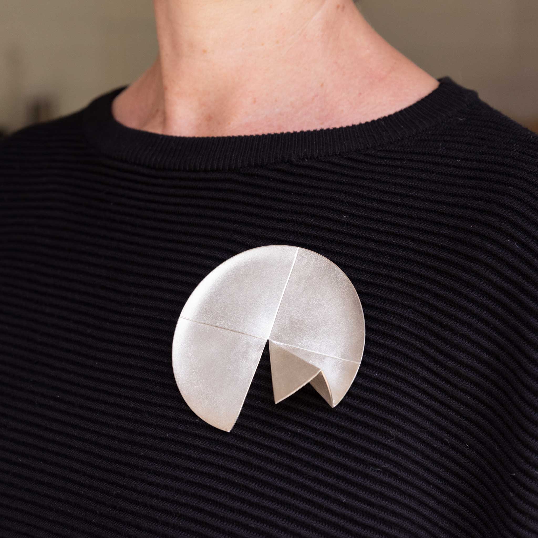 Cut-Fold Recycled Sterling Silver Brooch